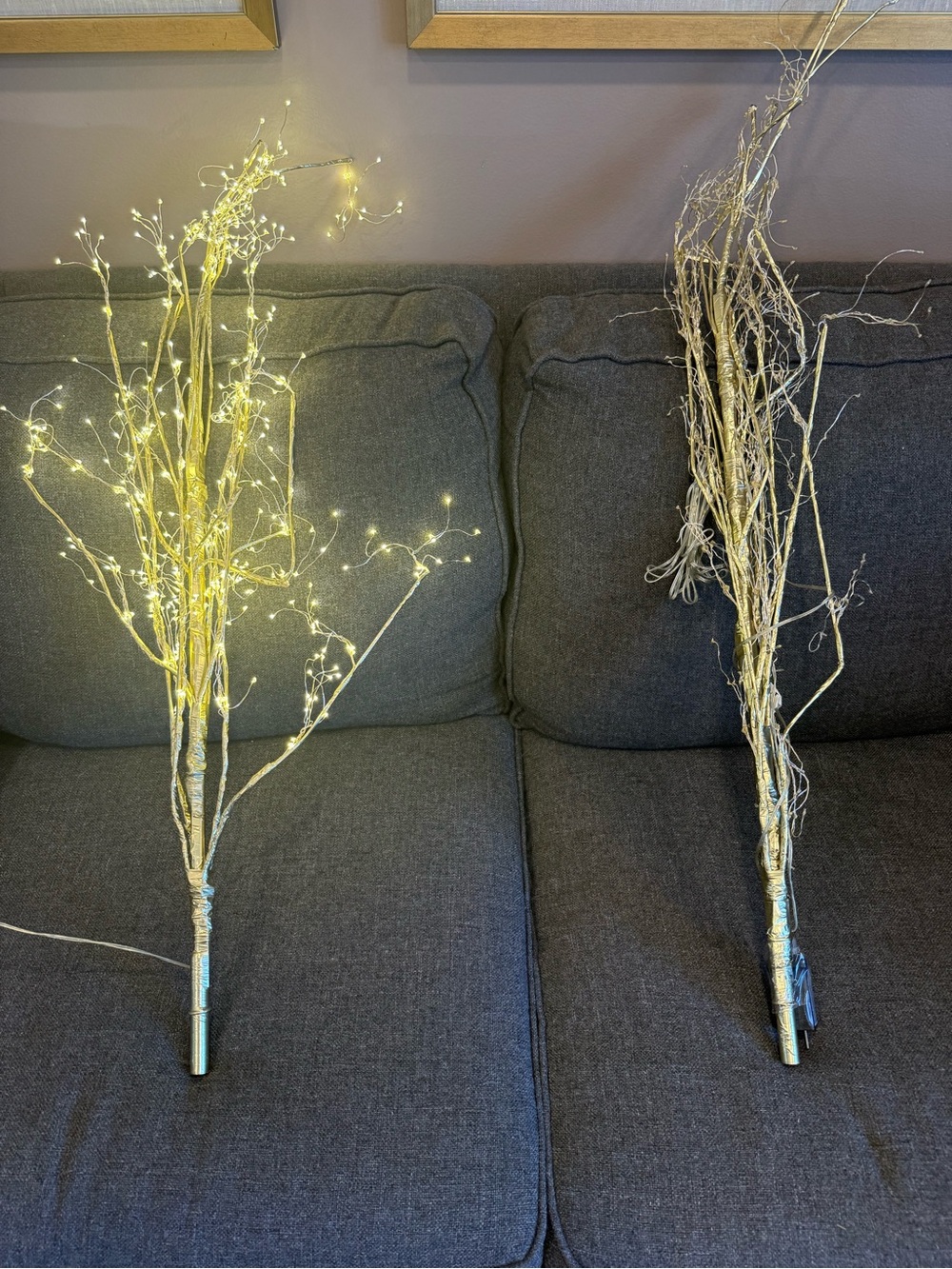 2-Gold LED Decorative Branches - Home Accents